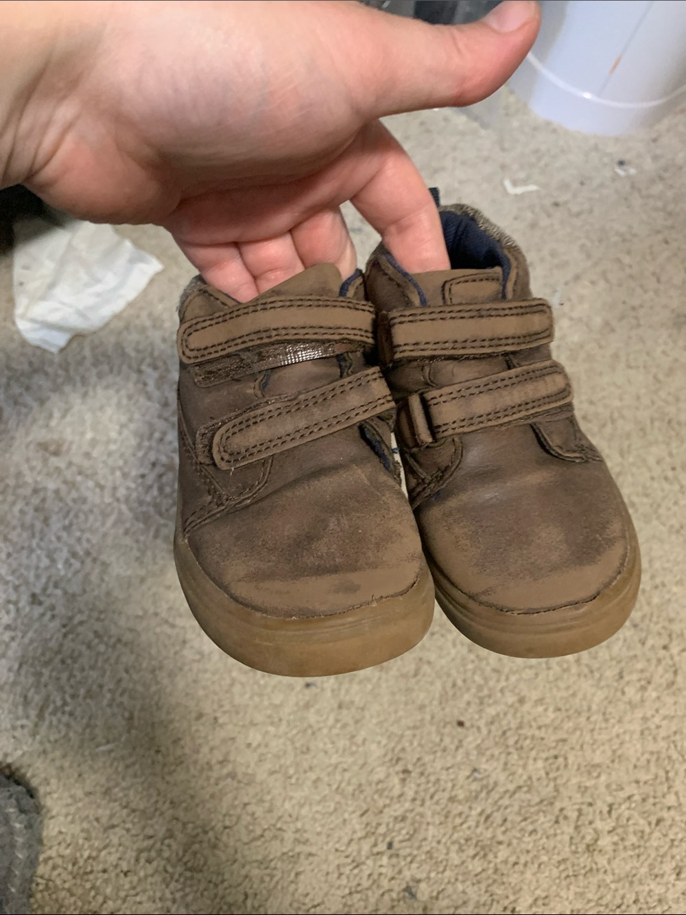 Cat & Jack Brown Velcro Leather Sneakers for Kids